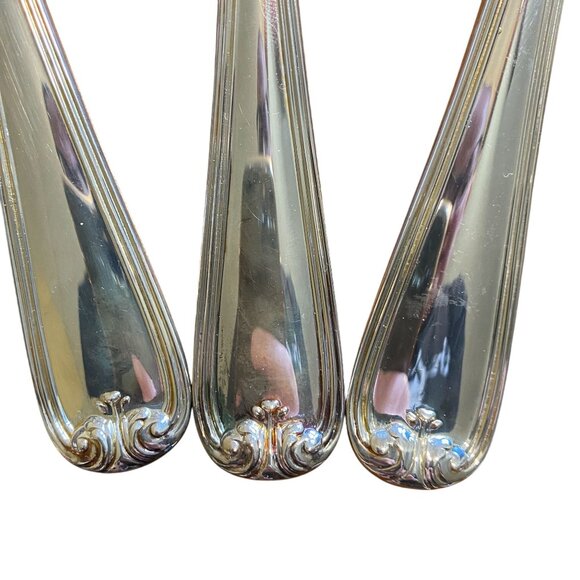 Gorham Heritage serving spoons 13" Italy Silver plated set of three Thanksgiving - Picture 3 of 11